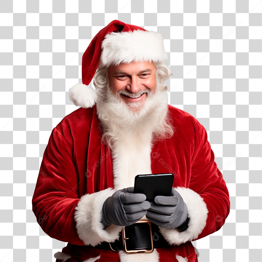 Homem Vestido de Papai Noel PNG Transparente