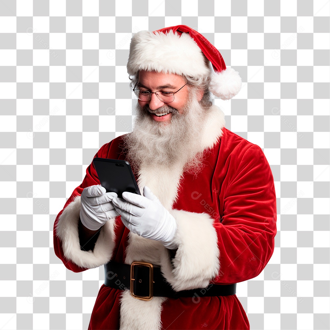 Homem Vestido de Papai Noel PNG Transparente