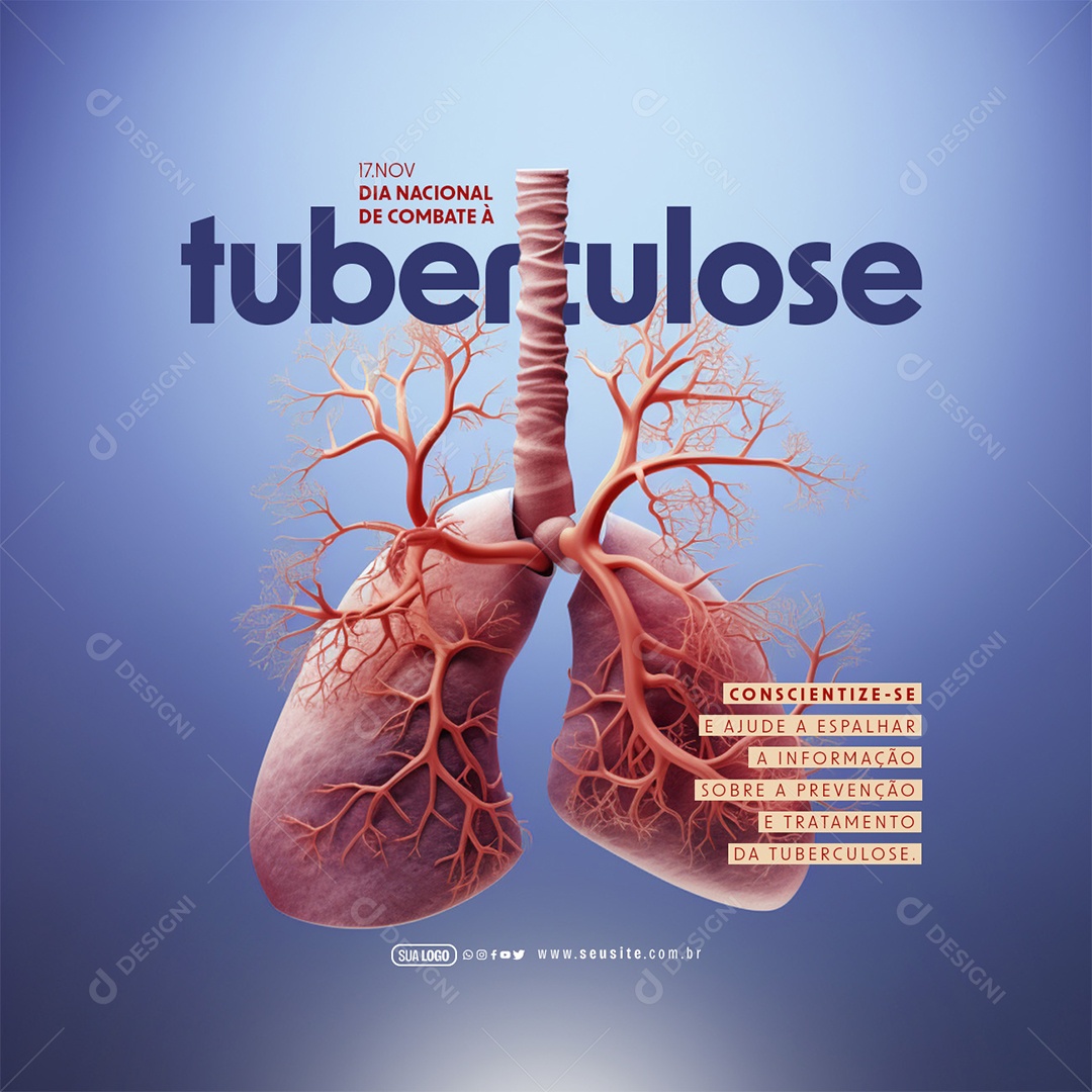 Social Media Dia Nacional De Combate à Tuberculose PSD Editável