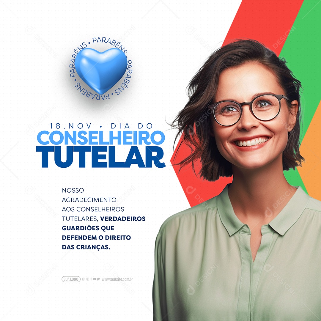 Defendem o Direito Das Crianças Dia Do Conselheiro Social Media PSD Editável