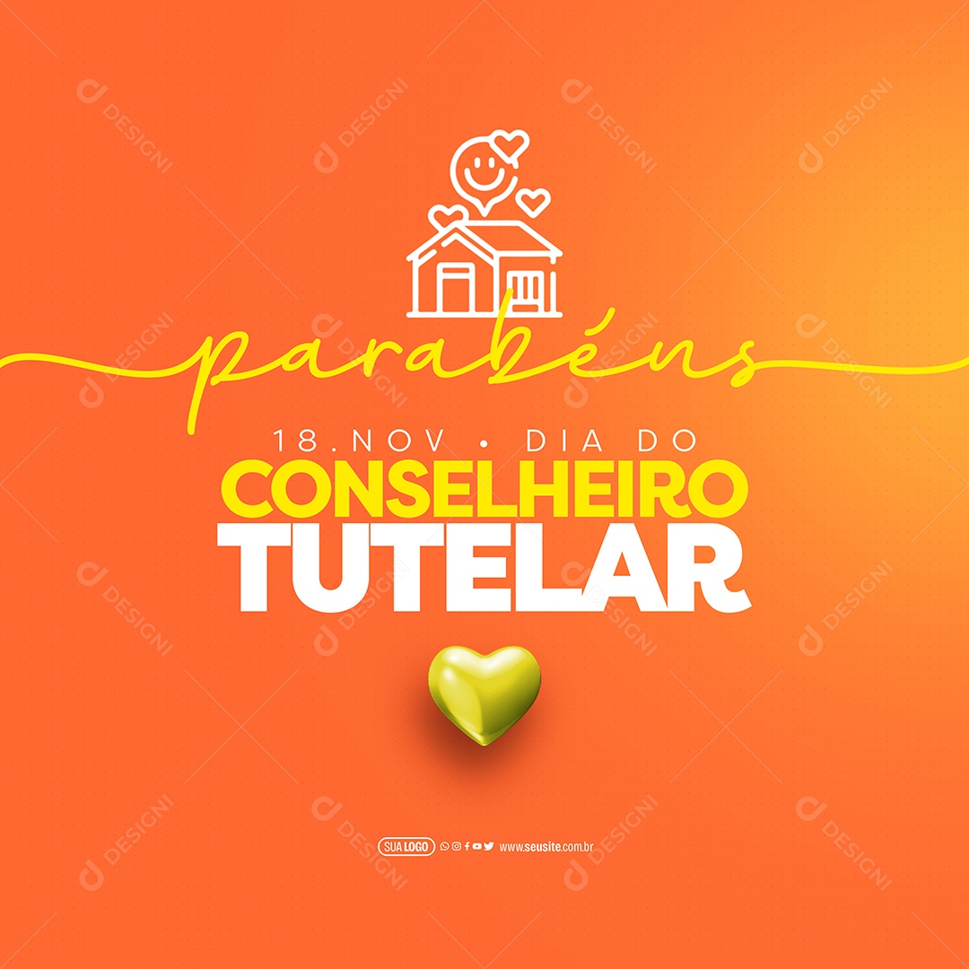 Parabéns Dia Do Conselheiro Tutelar Social Media PSD Editável