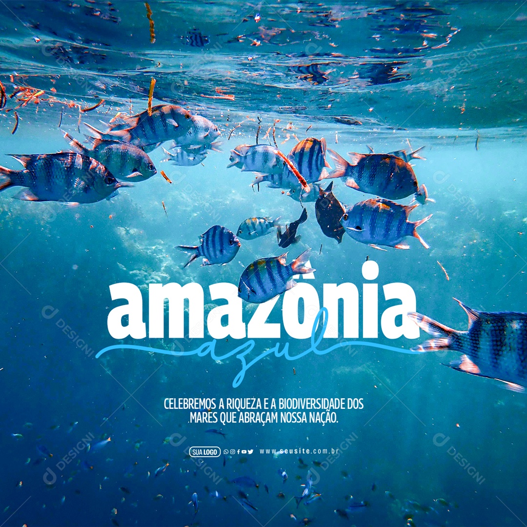 Amazônia Azul Biodiversidade Dos Mares Social Media PSD Editável