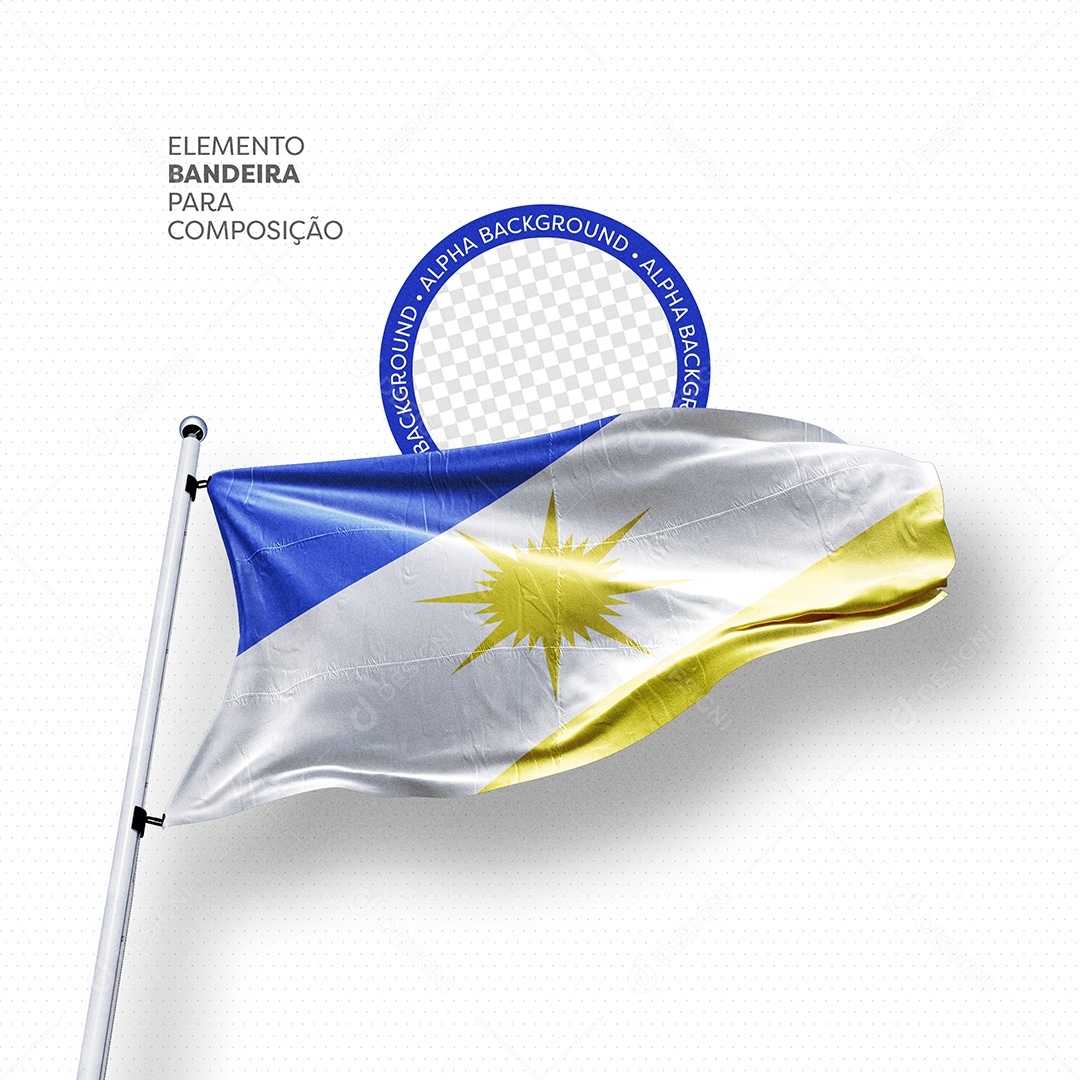 Elemento 3D Bandeira Do Tocantins Para Composição PSD