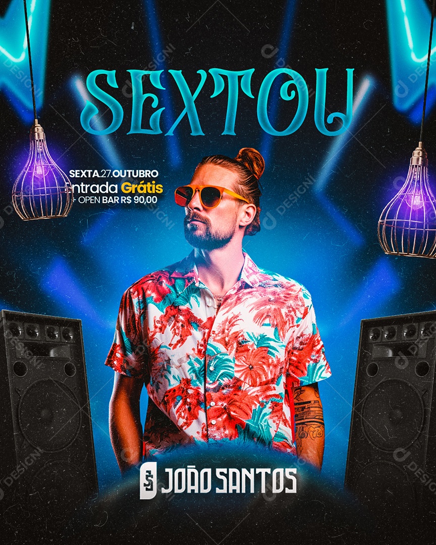 Flyer Sextou João Santos Social Media PSD Editável