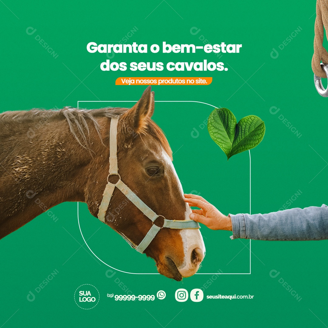 Agropecuária Garanta o Bem Estar dos seus Cavalos Veja nossos Produtos no Site Social Media PSD Editável
