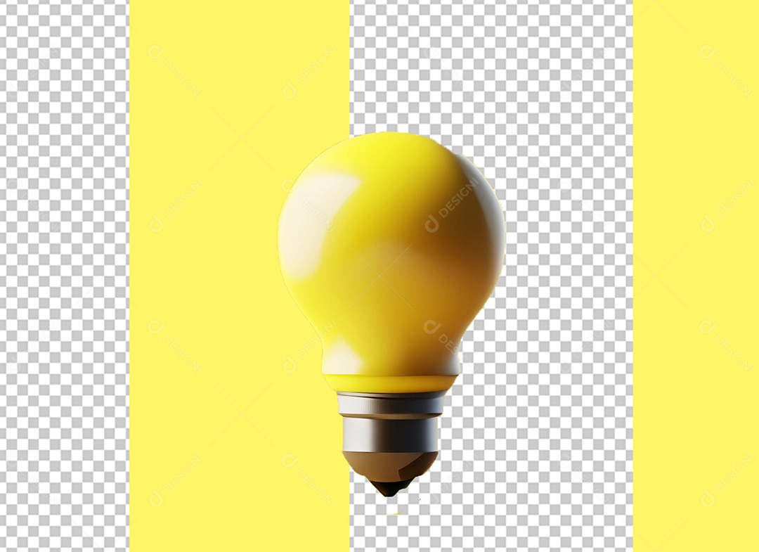 Yellow Lamp 3D Element for PSD Composition