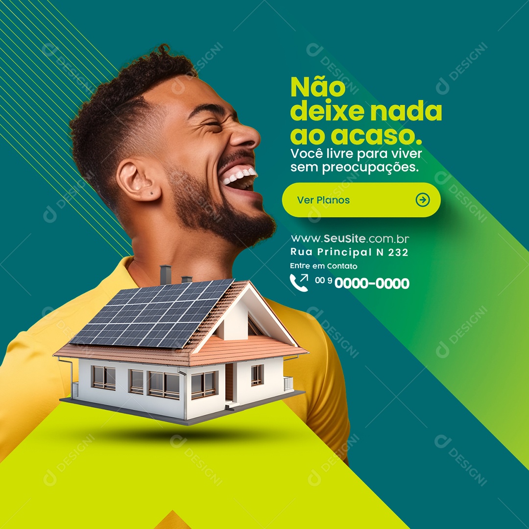 Seguradora Não Deixe nada ao Acaso Você Livre para Viver sem Preocupações Ver Planos Social Media PSD Editável