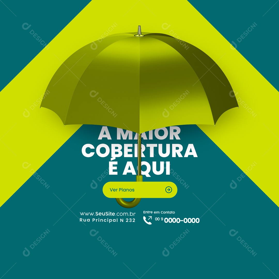 Seguradora A Maior Cobertura é Aqui Ver Planos Social Media PSD Editável