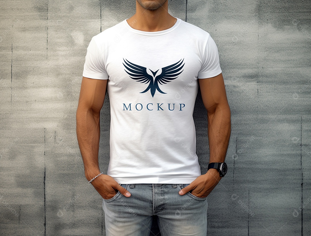 Mockup De Camisa Masculina T Shirt PSD Editável