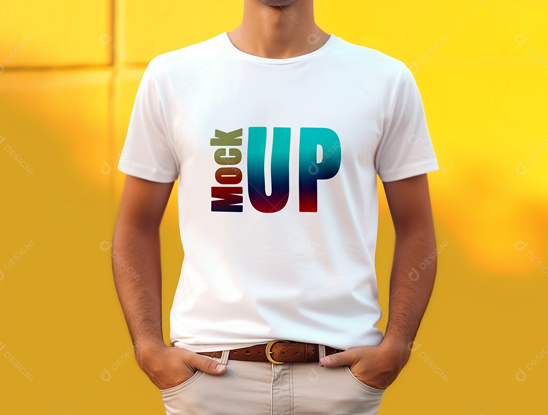 Mockup De Camisa Masculina T Shirt PSD Editável