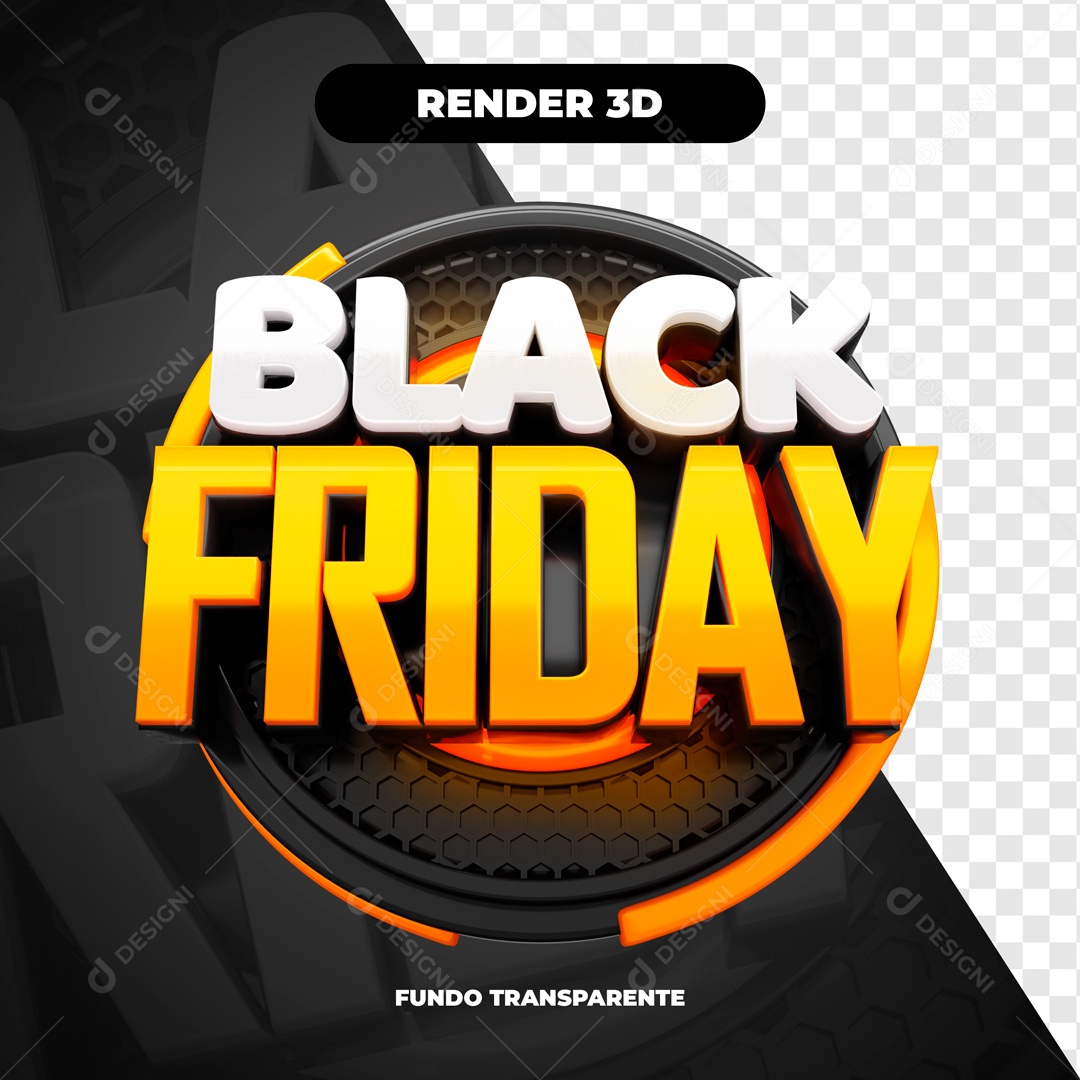 Selo 3D Black Friday Para Composição PSD