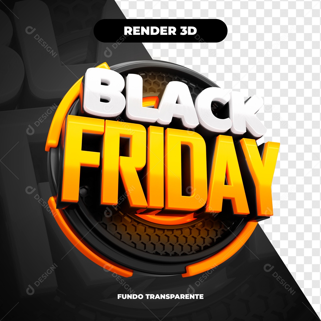 Selo 3D Black Friday Para Composição PSD
