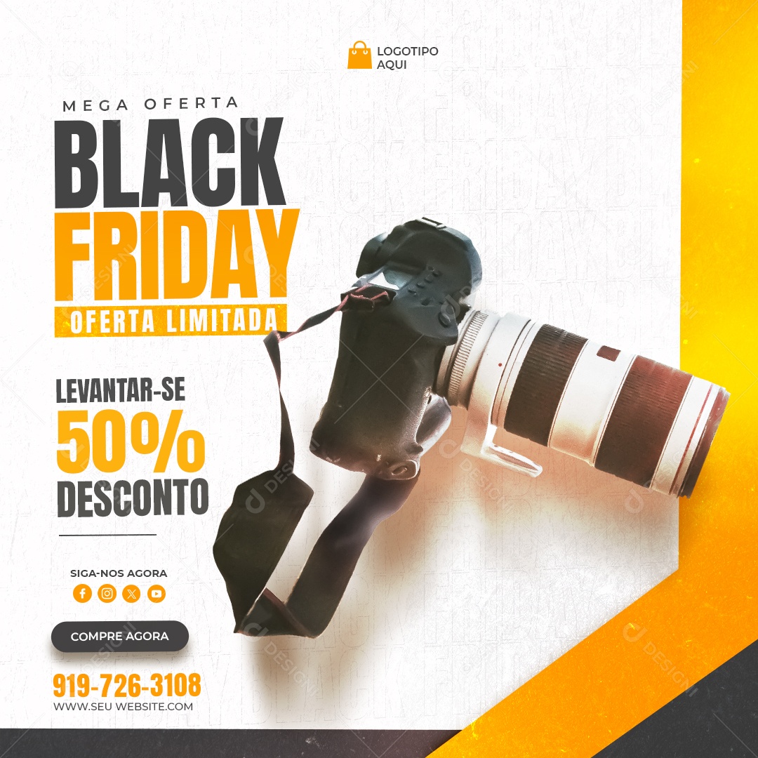Mega Oferta Black Friday Oferta Limitada Social Media PSD Editável