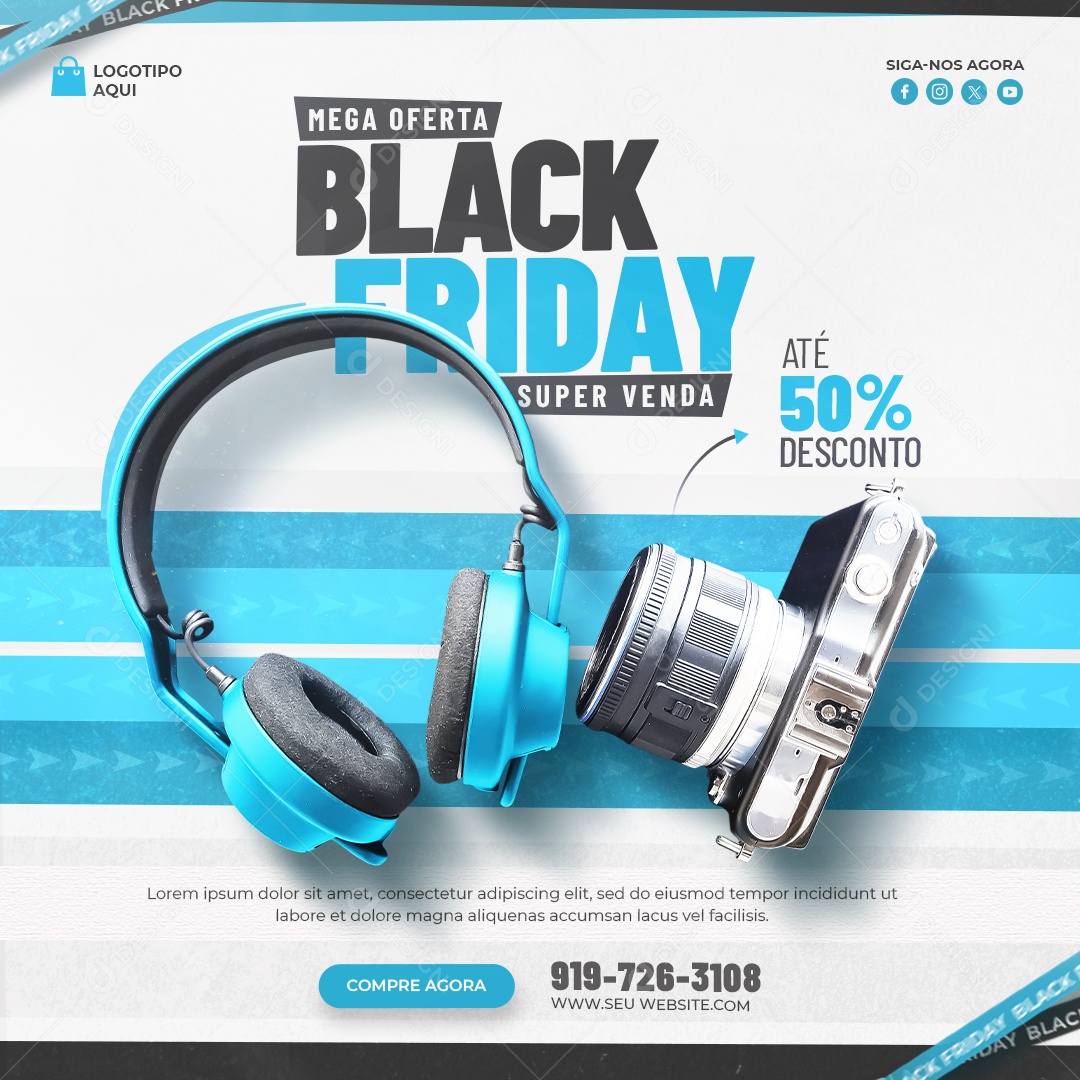 Social Media Mega Oferta Black Friday PSD Editável