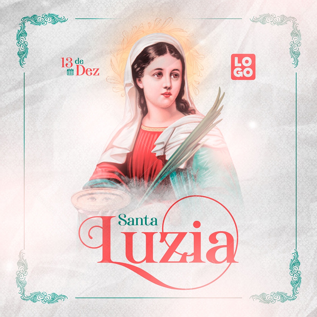 Dia de Santa Luzia 13 de Dezembro Social Media PSD Editável