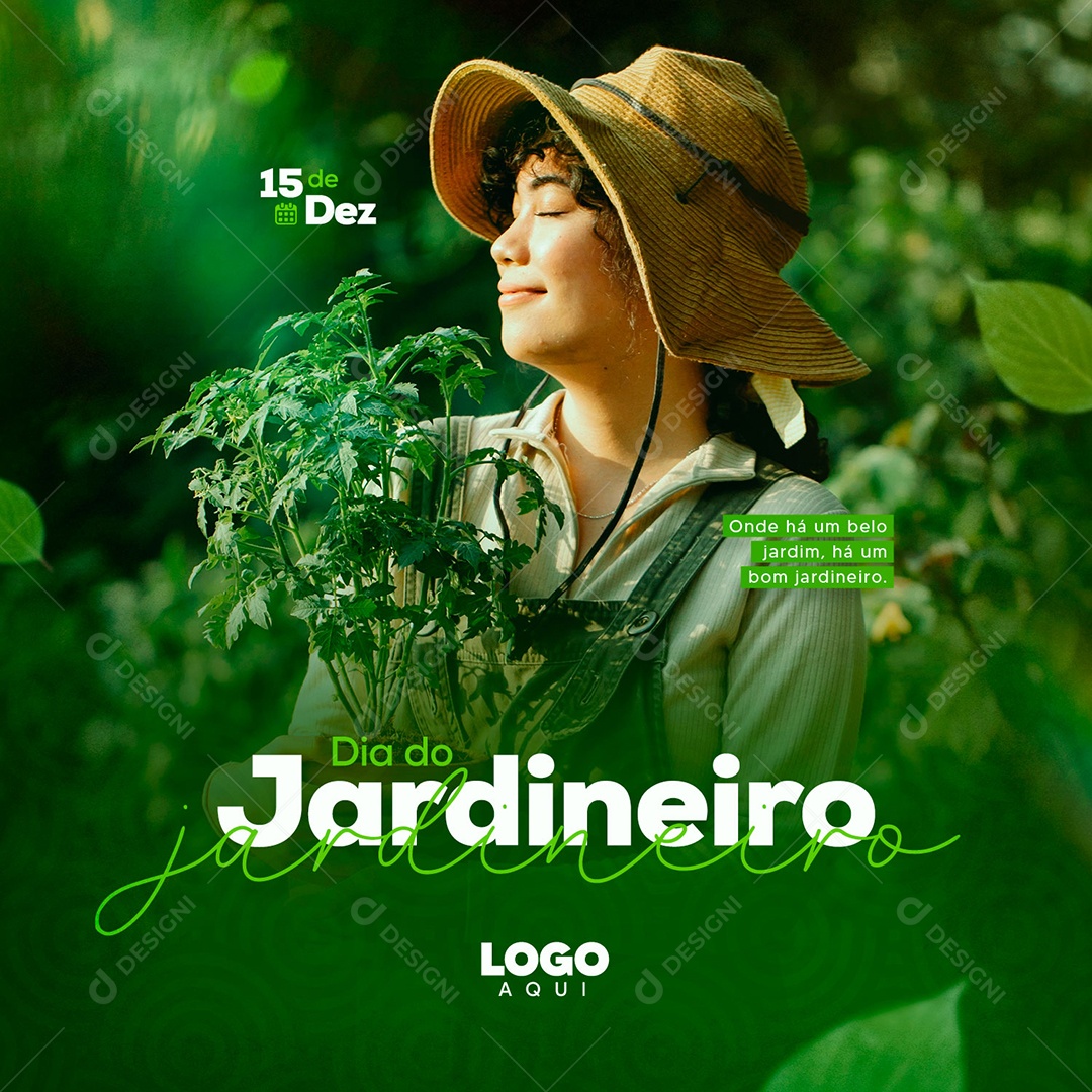 Dia do Jardineiro 15 de Dezembro Social Media PSD Editável