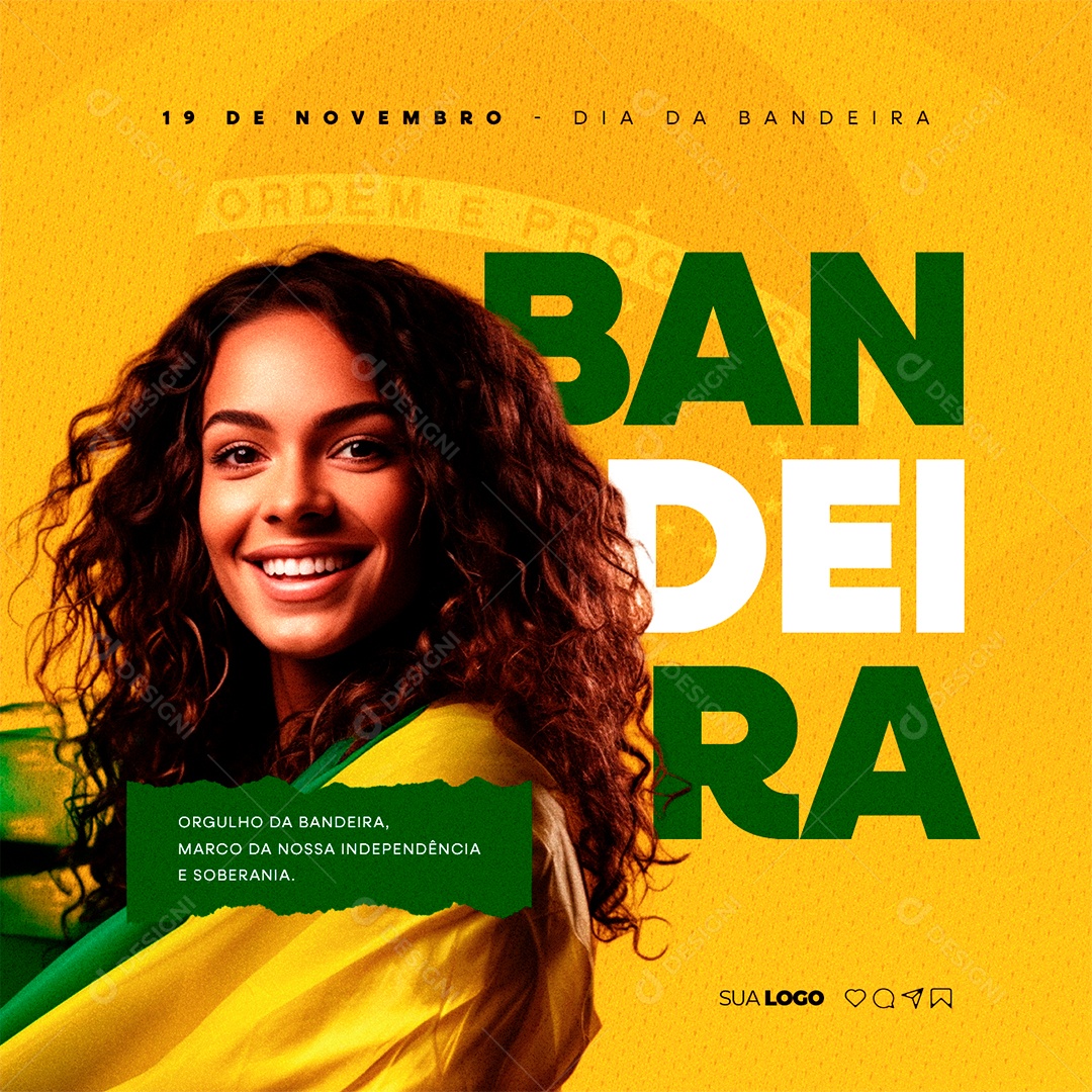 Social Media Dia Da Bandeira Brasil 19 de Novembro PSD Editável