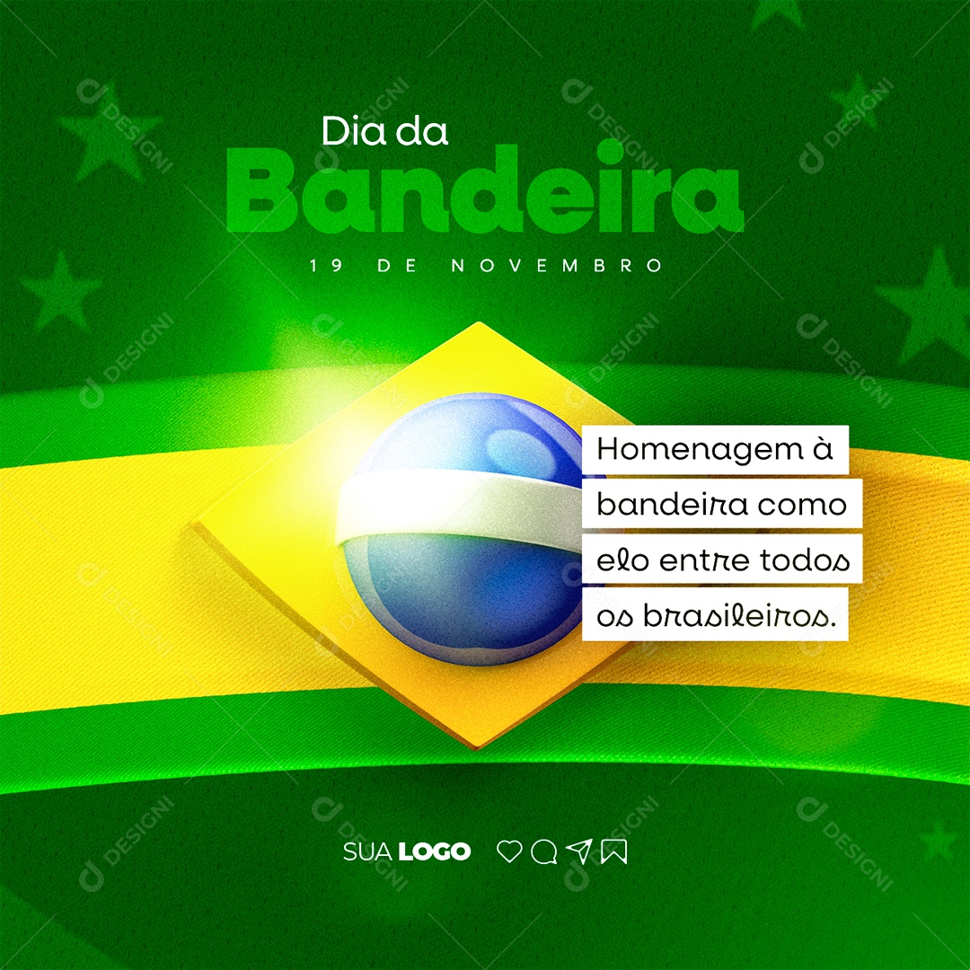 Brazil Flag Day November 19th Editable Social Media PSD