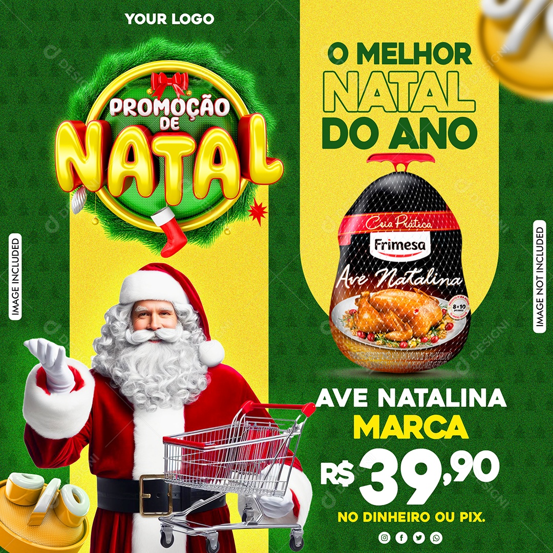 Social Media Promoção De Natal O Melhor Do Ano PSD Editável
