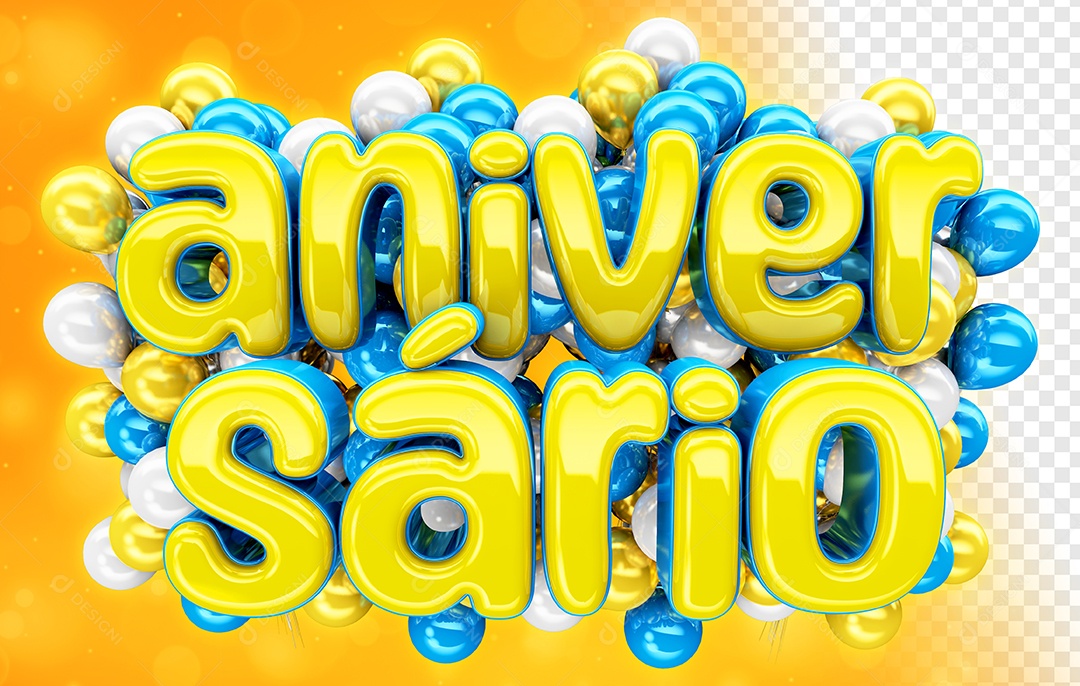 Texto 3D Aniversário Para Composição PSD