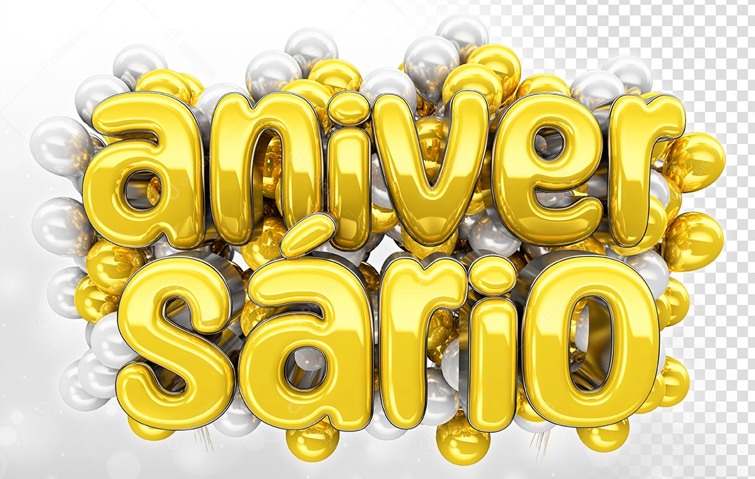 Elemento 3D Balão Aniversário Para Composição PSD