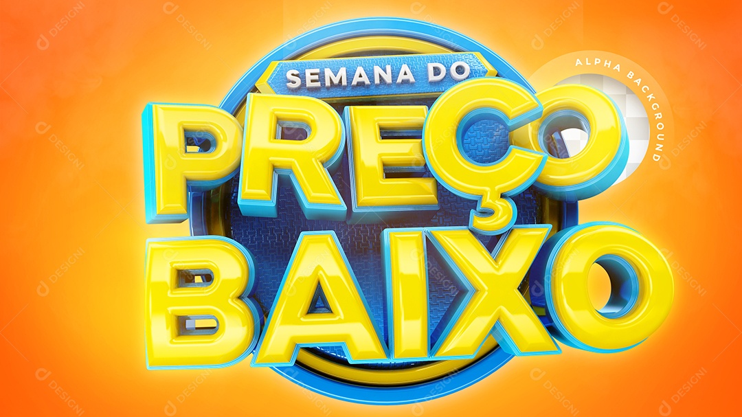 Selo 3D Semana Do Preço Baixo Para Composição PSD