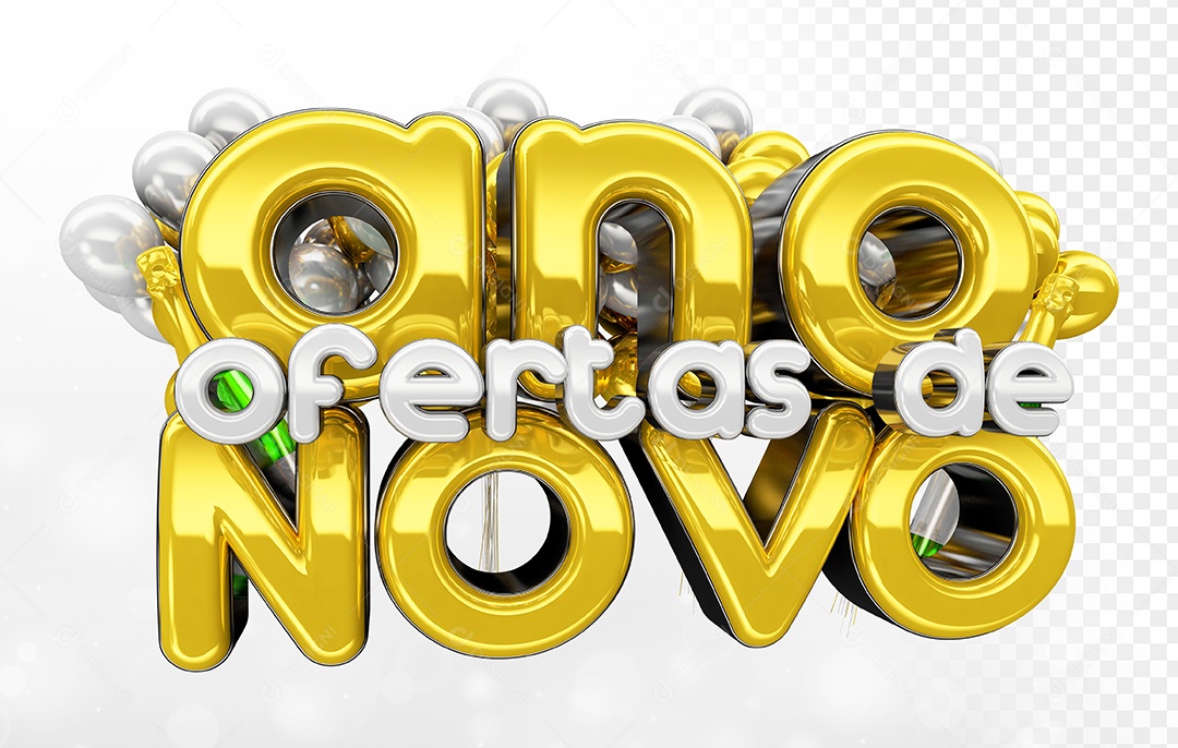 Selo 3D Ofertas De Ano Novo Para Composição PSD