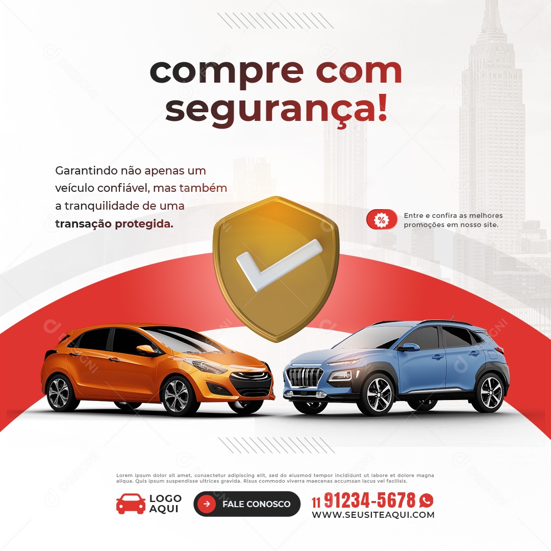 Compre Com Segurança Concessionária Social Media PSD Editável