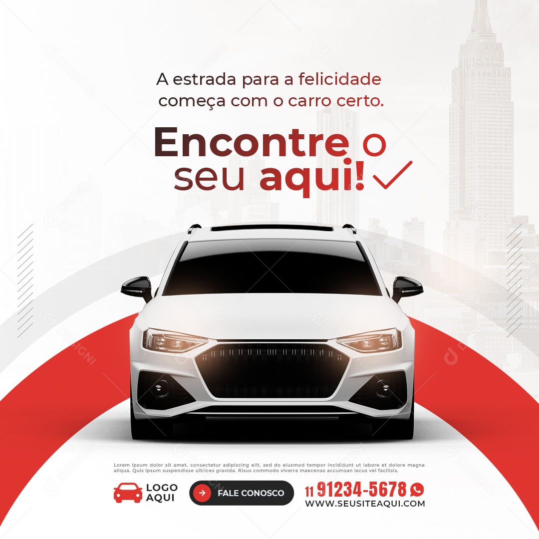 Social Media Com o Carro Certo Concessionária PSD Editável