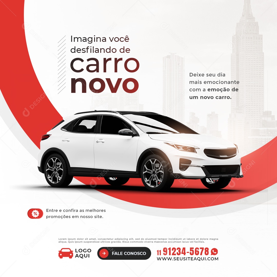 Imagina Você Desfilando De Carro Novo Concessionária Social Media PSD Editável