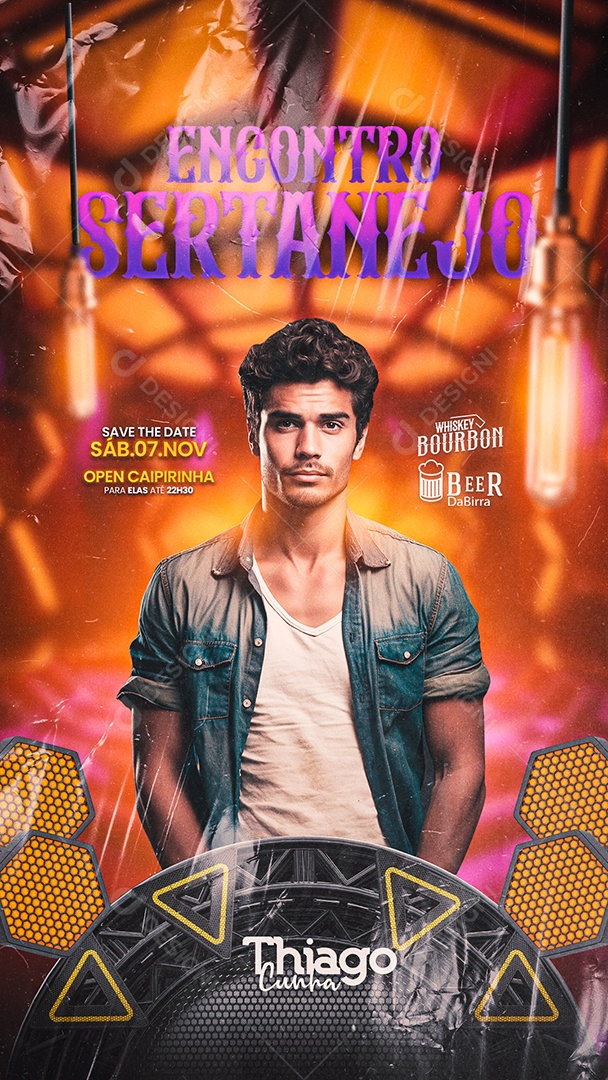 Story Flyer Encontro Sertanejo Thiago Cunha Social Media PSD Editável
