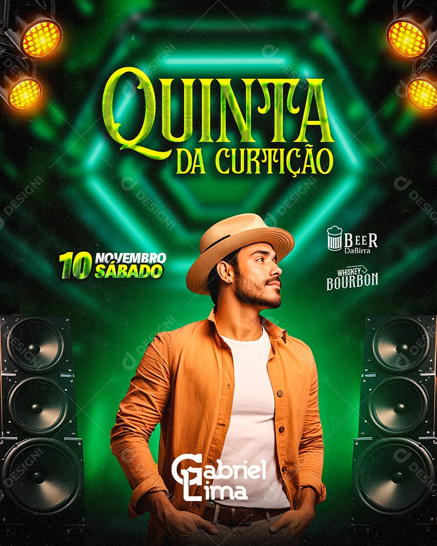 Flyer Quinta Da Curtição Gabriel Lima Social Media PSD Editável