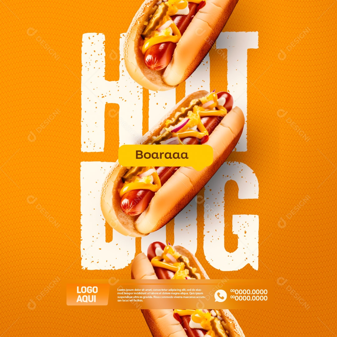Social Media Hot Dog Bora PSD Editável