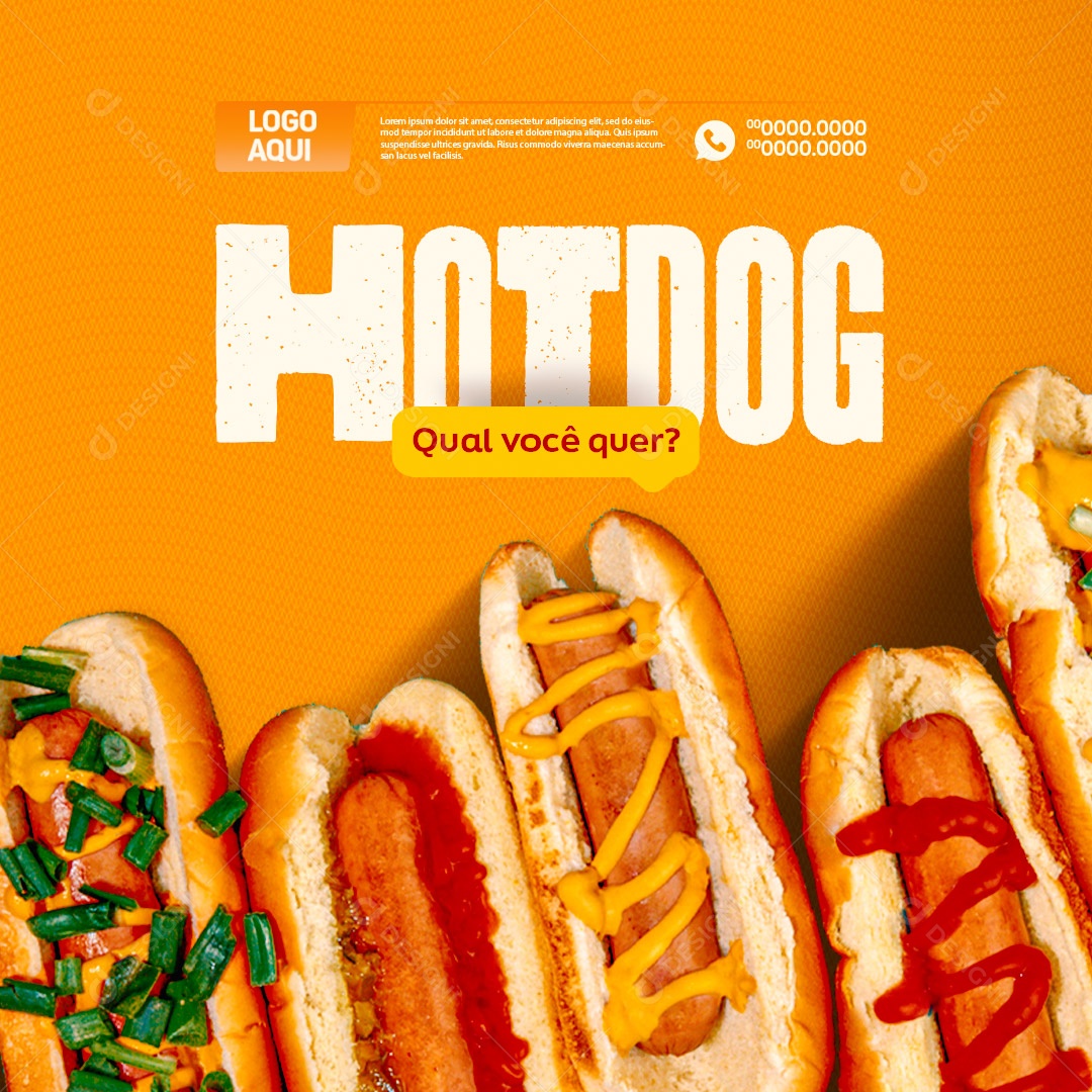 Hot Dog Qual Você Quer Social Media PSD Editável