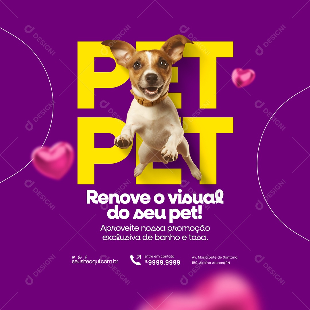 Pet Shop Renove Visual do seu Pet Aproveite nossa Promoção Exclusiva Cachorro Social Media PSD Editável
