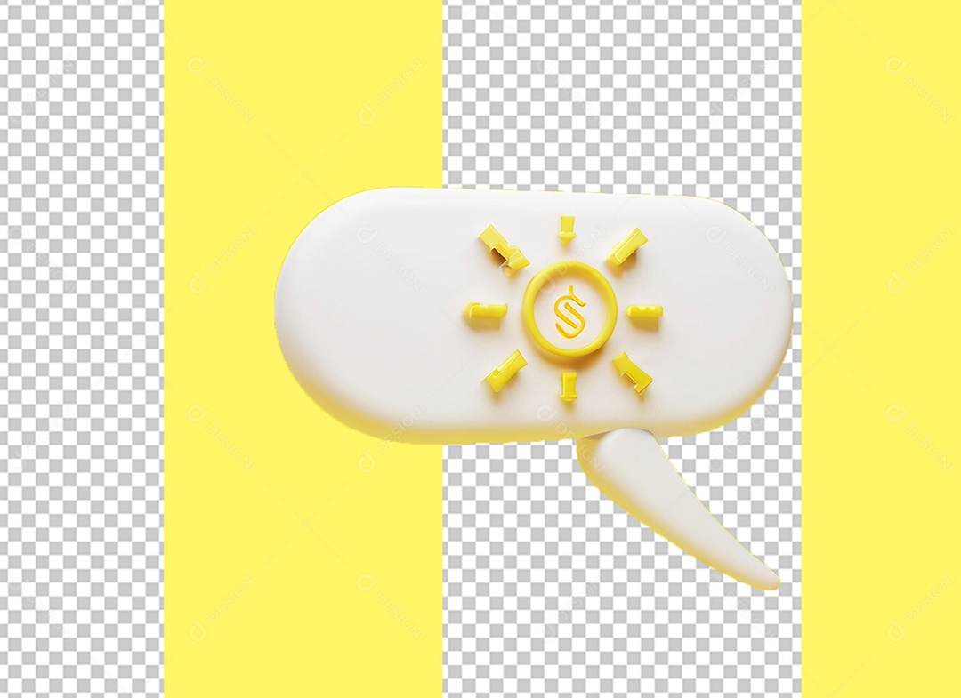 Caixa de Ideia Elemento 3D para Composição PSD