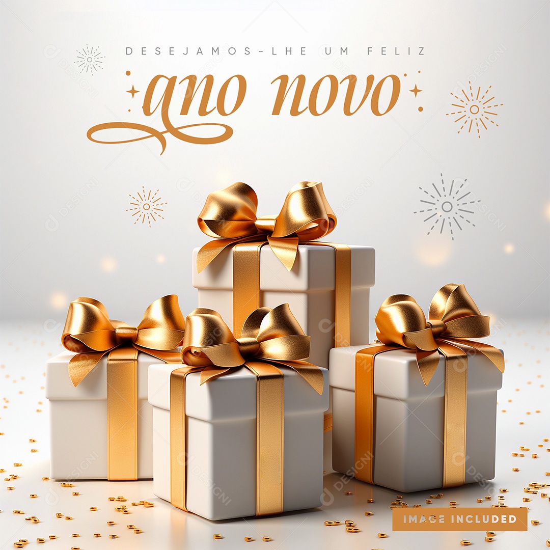 Social Media Feed Desejamos-lhe Um Feliz Ano Novo PSD Editável