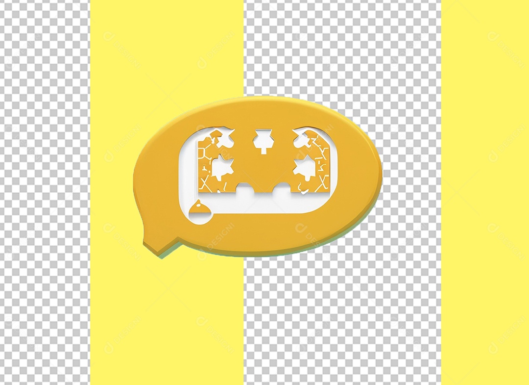 Ícone de Ideia Laranja Elemento 3D para Composição PSD