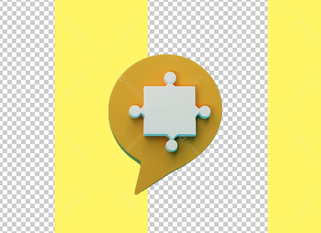 Ícone de Ideia Elemento 3D Branco para Composição PSD