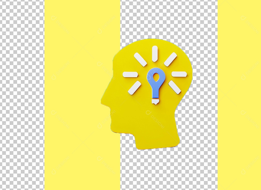 Ícone de Ideia Elemento 3D para Composição PSD