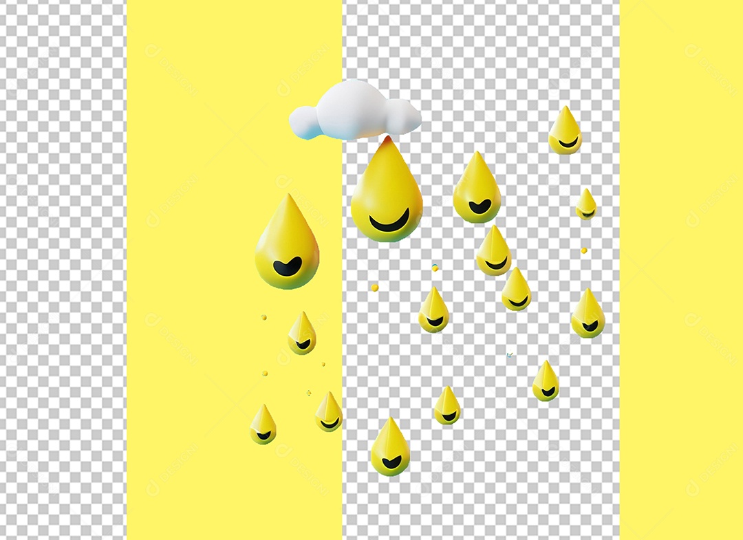 Chuva de Ideias Elemento 3D para Composição PSD