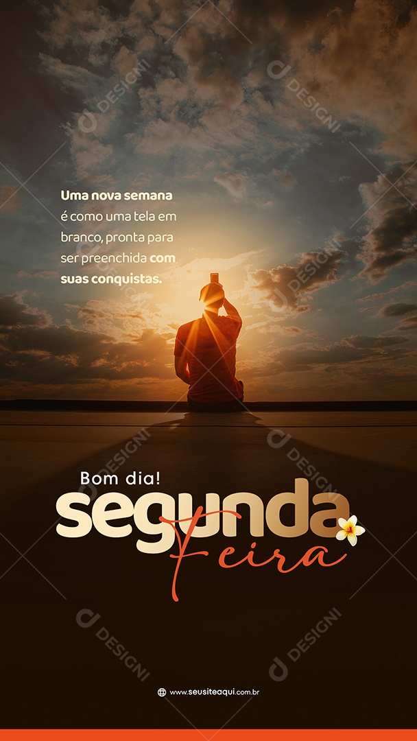 Story Bom Dia Segunda-Feira uma Nova Semana é como uma Tela em Branco Pronta para ser Preenchida Social Media PSD Editável