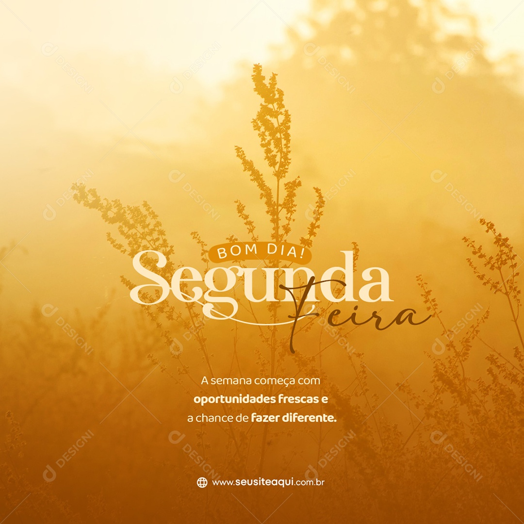 Bom Dia Segunda-Feira a Semana Começa com Oportunidades Frescas Social Media PSD Editável