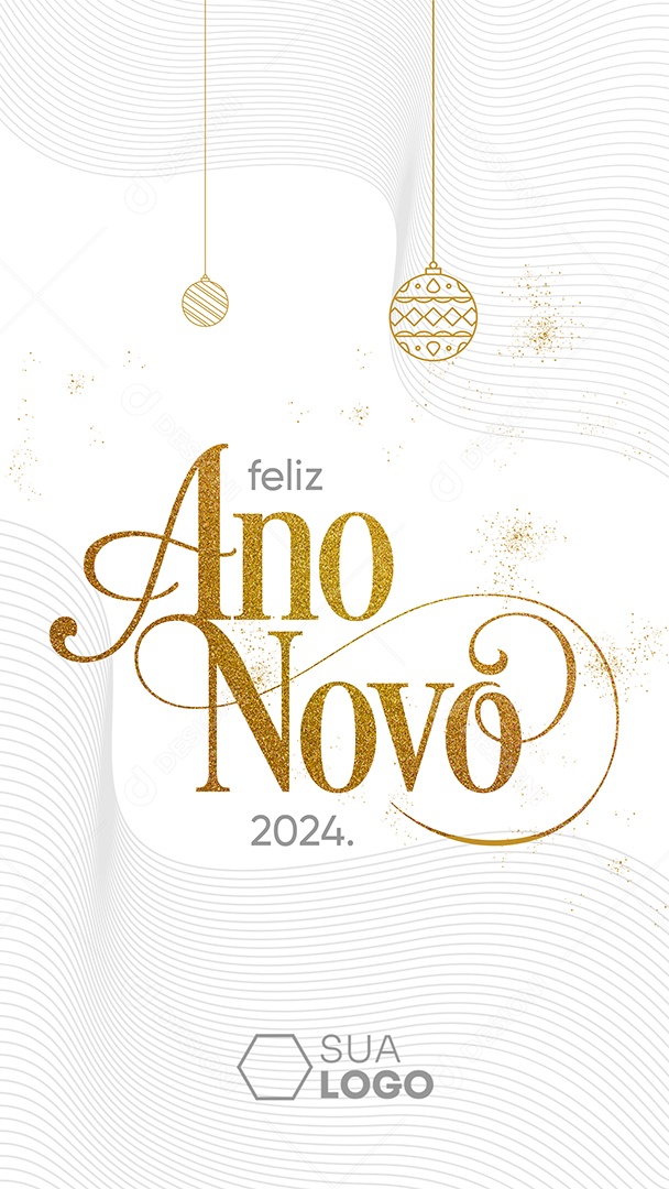 Social Media Story Feliz Ano Novo 2024 PSD Editável