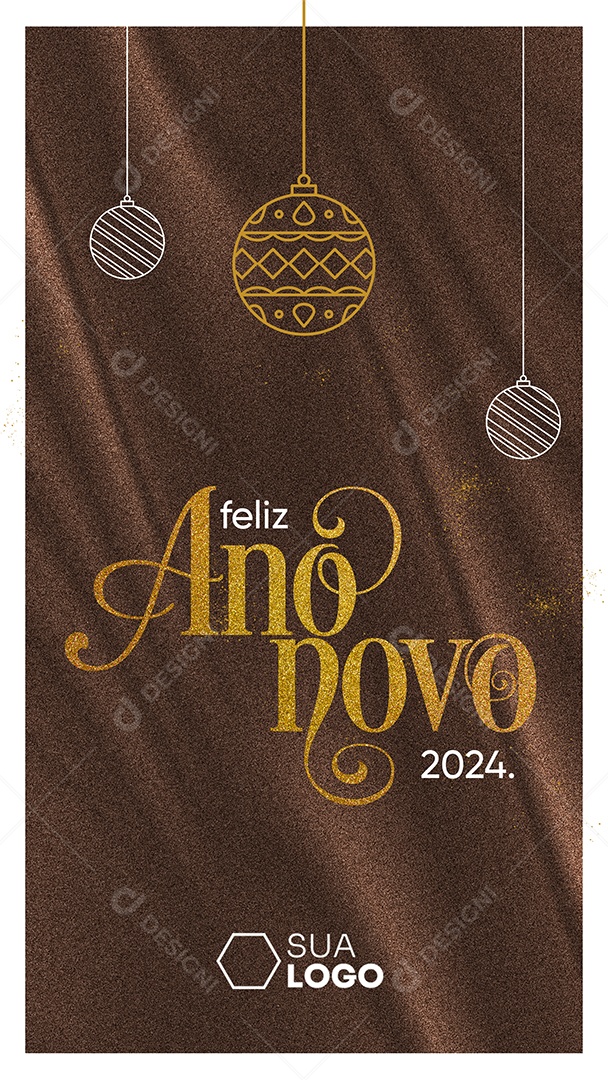 Social Media Story Feliz Ano Novo 2024 PSD Editável