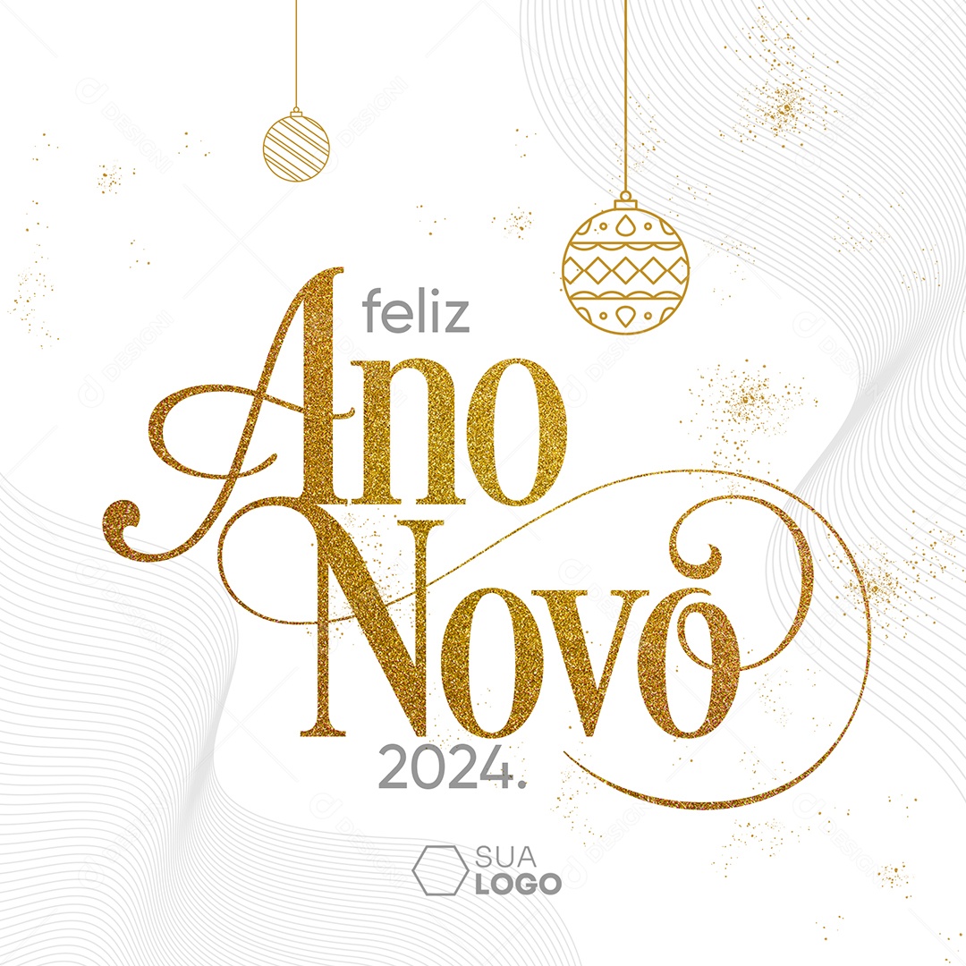 Social Media Feliz Ano Novo 2024 PSD Editável