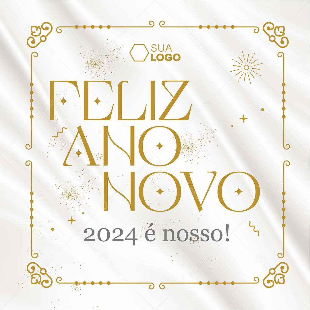 Social Media Feliz Ano Novo 2024 é Nosso PSD Editável