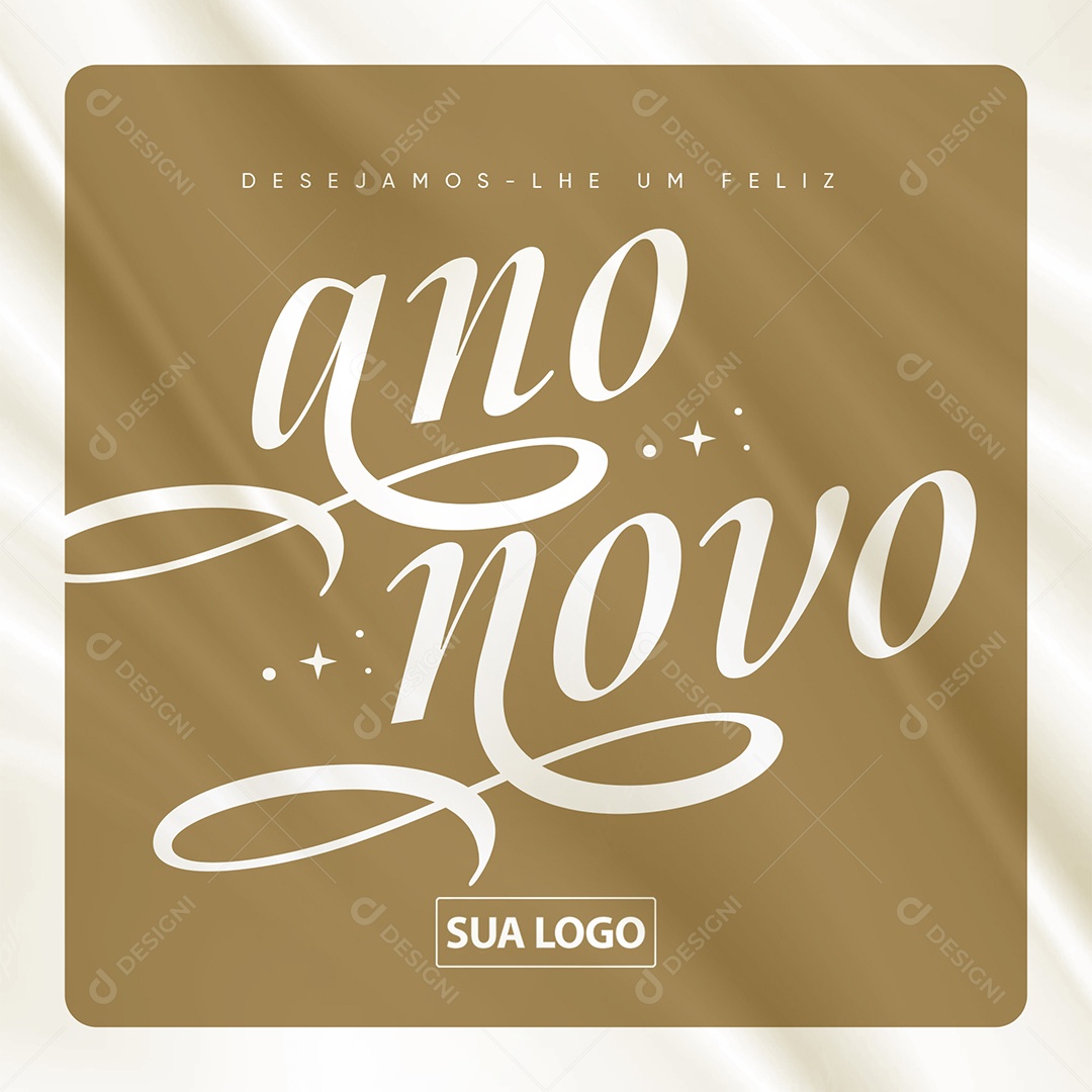 Desejamos-lhe Um Feliz Ano Novo Social Media PSD Editável