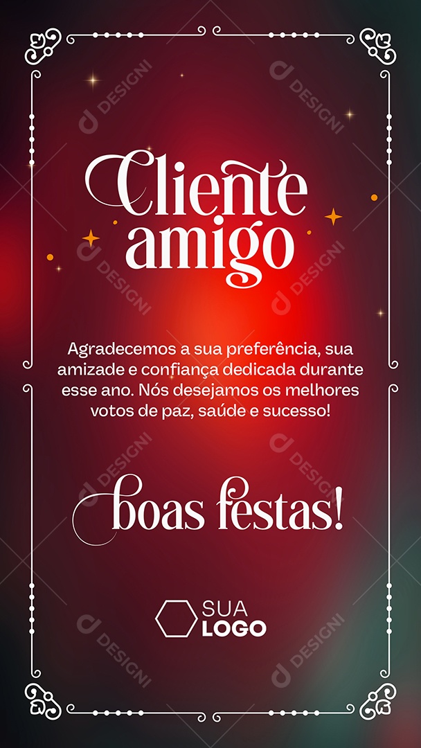 Story Cliente Amigo Boas Festas Social Media PSD Editável