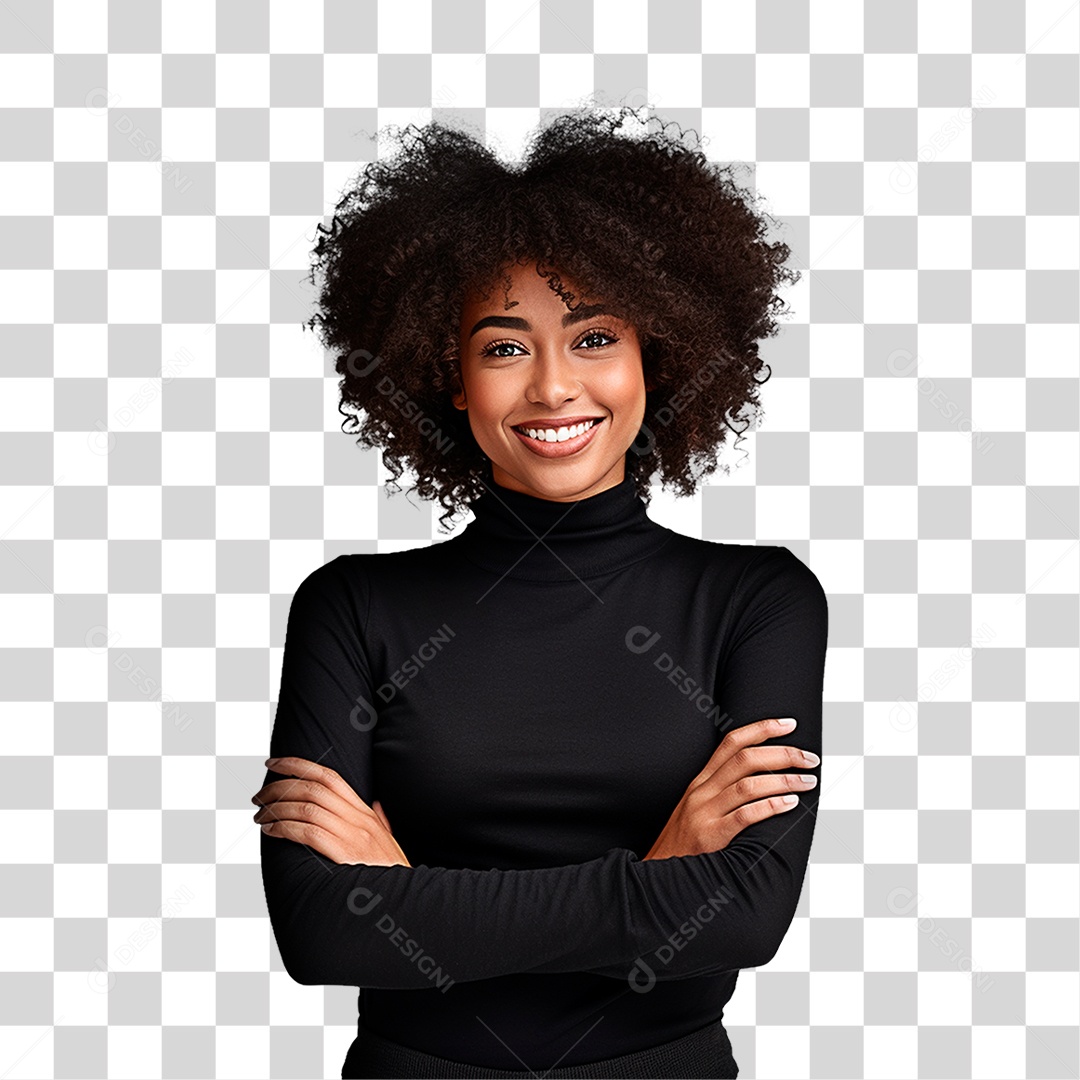 Mulher com os Braços Cruzados PNG Transparente